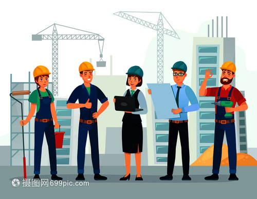技術(shù)員與工程師團隊 建筑工程中的默契搭檔